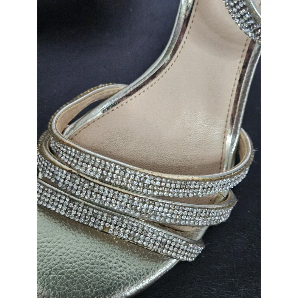 Sz 7.5 - Jewel Badgley Mishcka Sandals Gold Jewels
